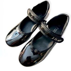 Danskin Freestyle Toddler Girls Tap Shoes Black Patent Leather Size 11